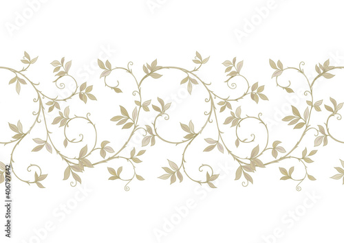 Floral Seamless pattern, background In art nouveau style, vintage, old, retro style. Colored vector illustration Isolated on white background..