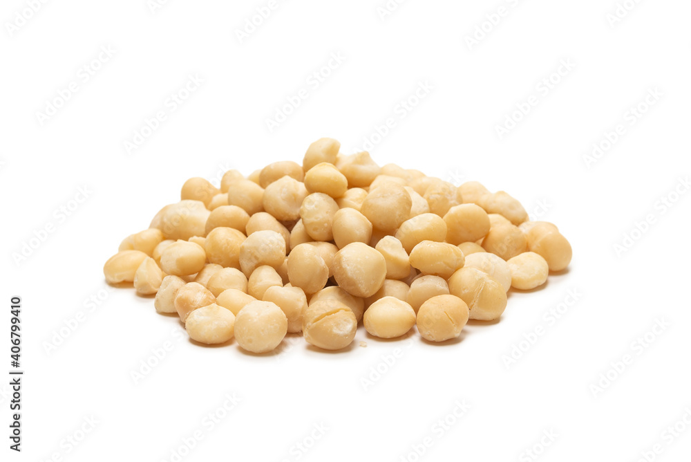 Macadamia nuts isolated on white background. Macadamia nuts isolated on white background.