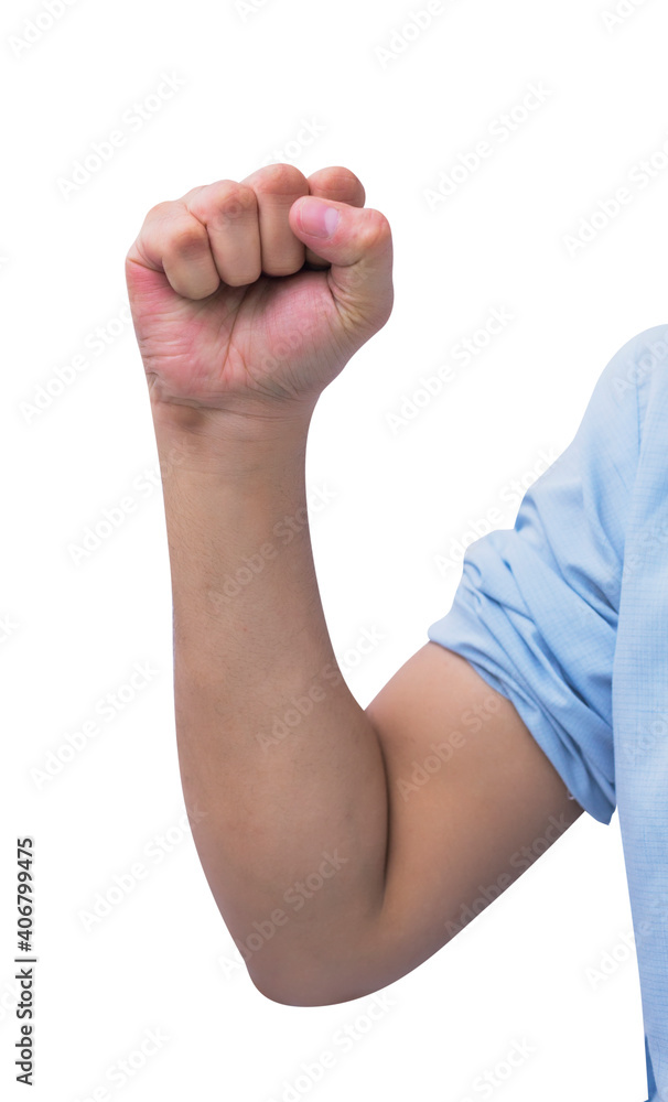 Asian hand shows and counts 0 zero finger on isolated white background. Asian hand shows and counts 0 zero finger on isolated white background.