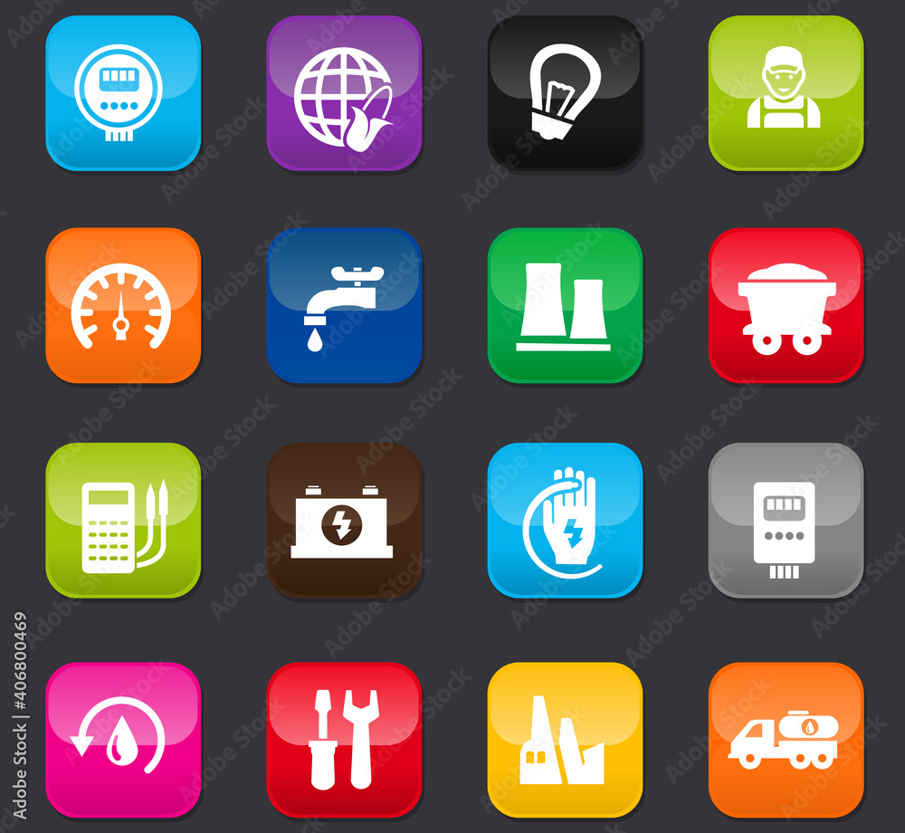 Alternative energy icons set Alternative energy icons set