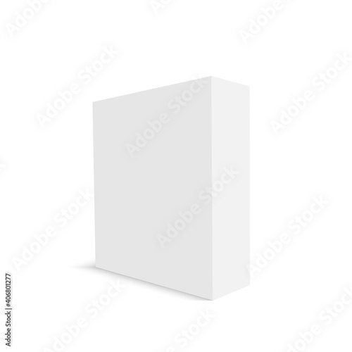 Blank vertical cardboard box package. Vector