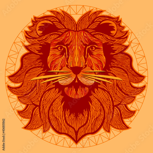 Ornamentalny lew na jasnym tle © Bartosz
