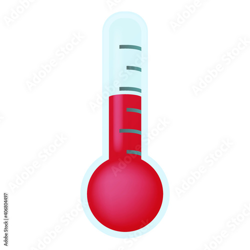 Thermometer Temperature Red Emoji Symbol. Hot Weather Summer Vacations. Illustration Vector Design Art.