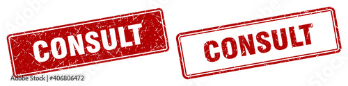 consult stamp set. consult square grunge sign