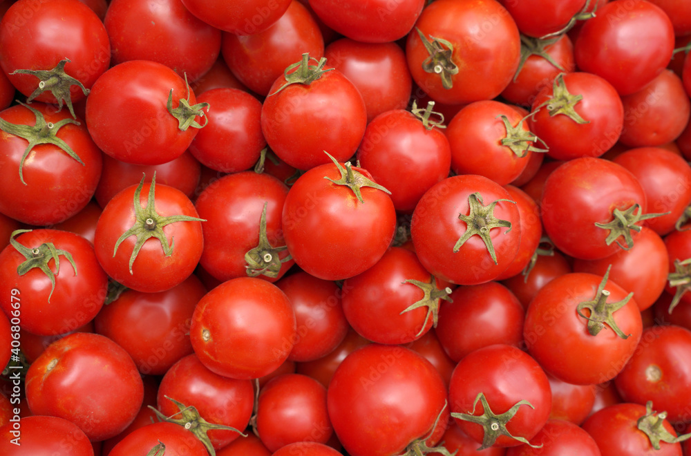 Ripe organic red tomatoes background Ripe organic red tomatoes background