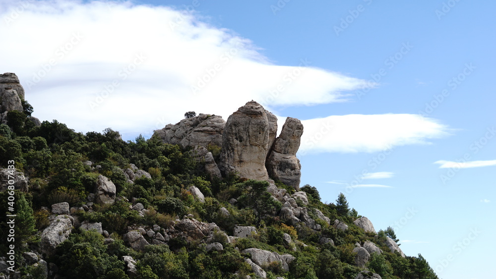 rock formation against blue sky background