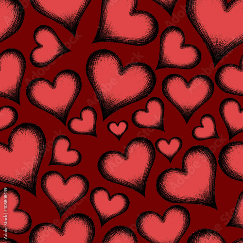 Foto estampado de corazones rojo