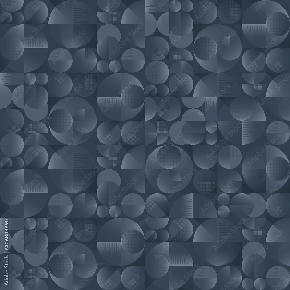 Modern geometric seamless pattern of circles and squares Modern geometric seamless pattern of circles and squares