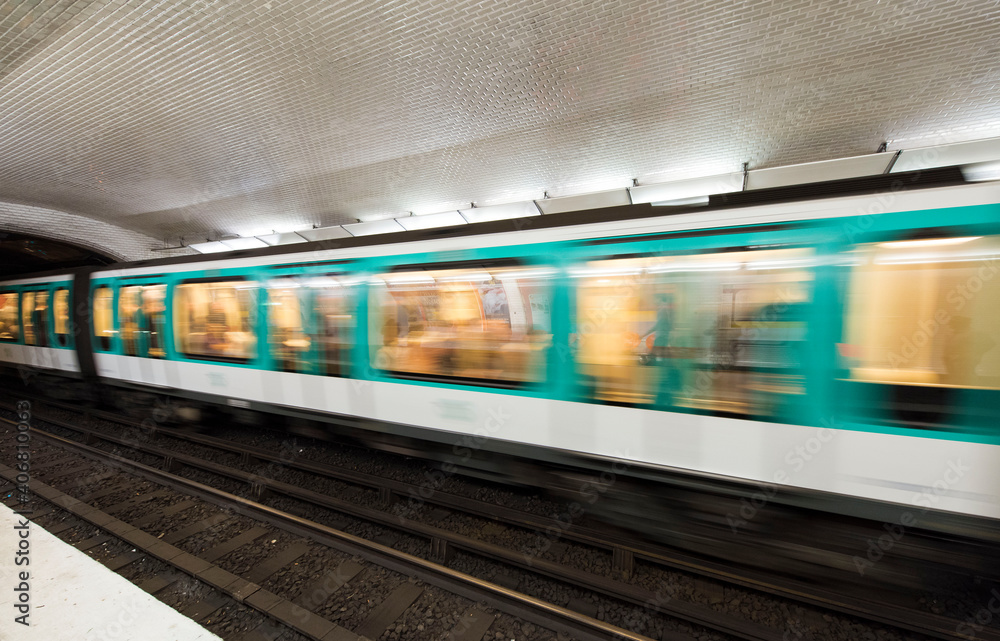 subway train in motion subway train in motion