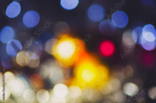 Multicolored defocused bokeh lights. Abstract background.