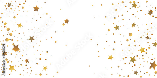Star confetti. Golden casual confetti background.