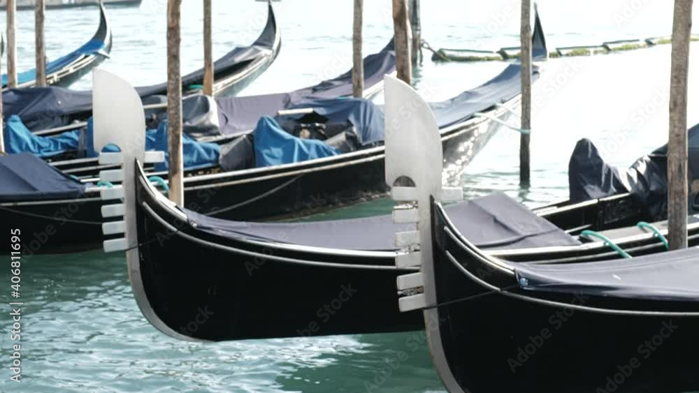 Venice, Italy - gondolas in the San Marco Basin and between the canals of the lagoon city Venice, Italy - gondolas in the San Marco Basin and between the canals of the lagoon city