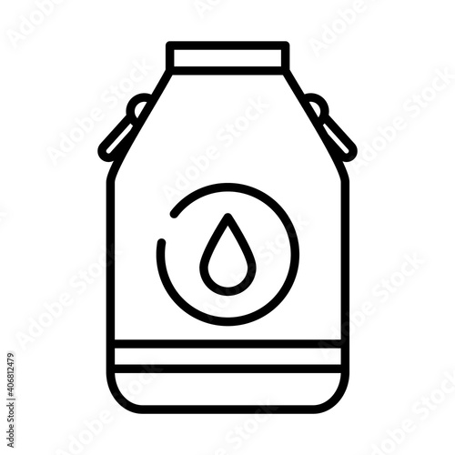 milk can icon, half line style