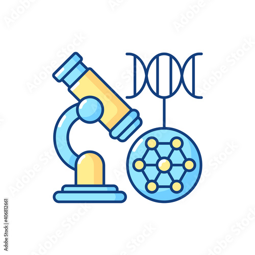 DNA microarray RGB color icon. Microscopic analysis. Nano organism sample. Genetic engineering. Biotechnology experiment. Scientific examination. Medical research. Isolated vector illustration