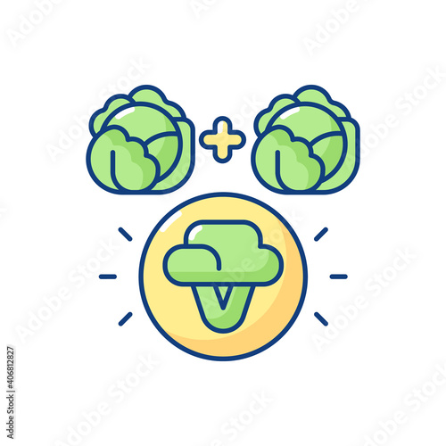 Selective breeding RGB color icon. Genetic engineering. Food modification. Agricultural production. Vegetable cultivation. Artificial selection. Laboratory experiment. Isolated vector illustration