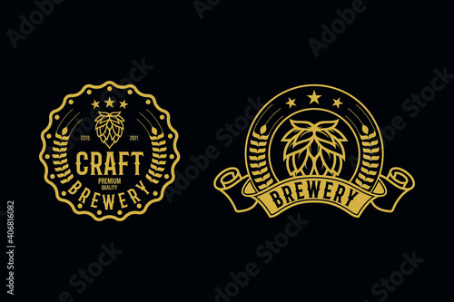 Brewery logo design concept. Universal Craft Beer badge logo