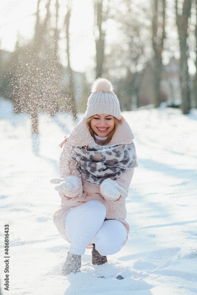 Beautiful smiling woman winter portrait Beautiful smiling woman winter portrait