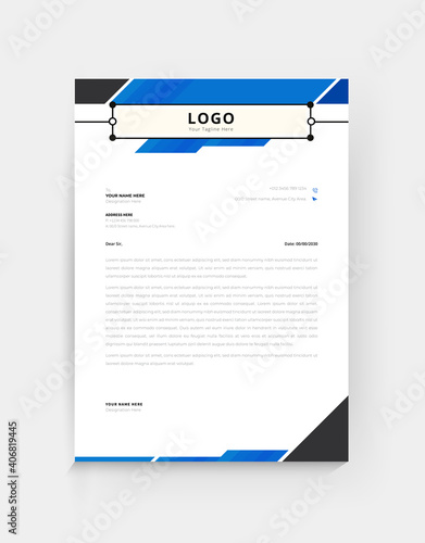 Elegant modern Blue letterhead for business identity