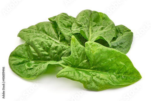 Fresh leaves of spinach, isolated on white background