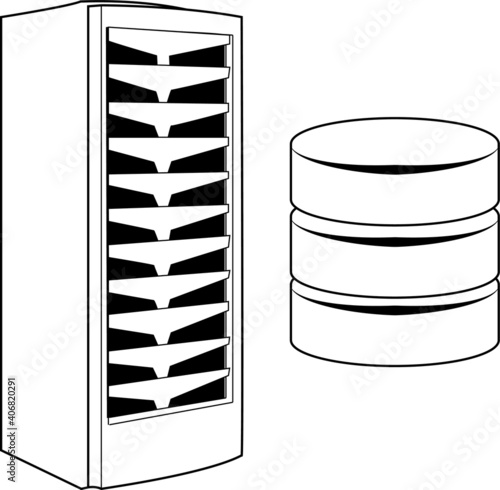 Vector illustration of database servers