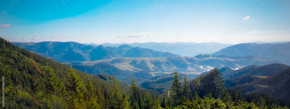 Mountain panorama in the Carpathians