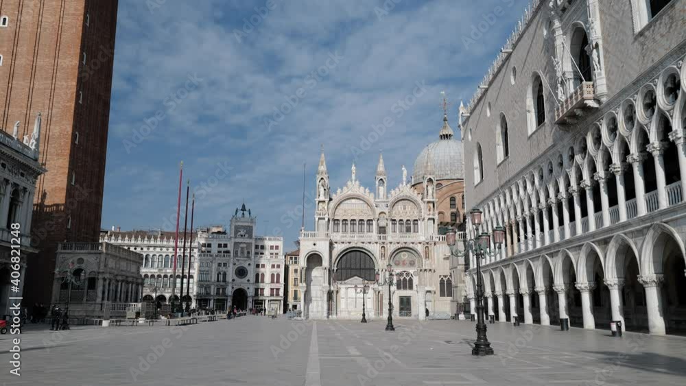 Venice, Italy - January 2021 - Historical monuments in San Marco square Venice, Italy - January 2021 - Historical monuments in San Marco square