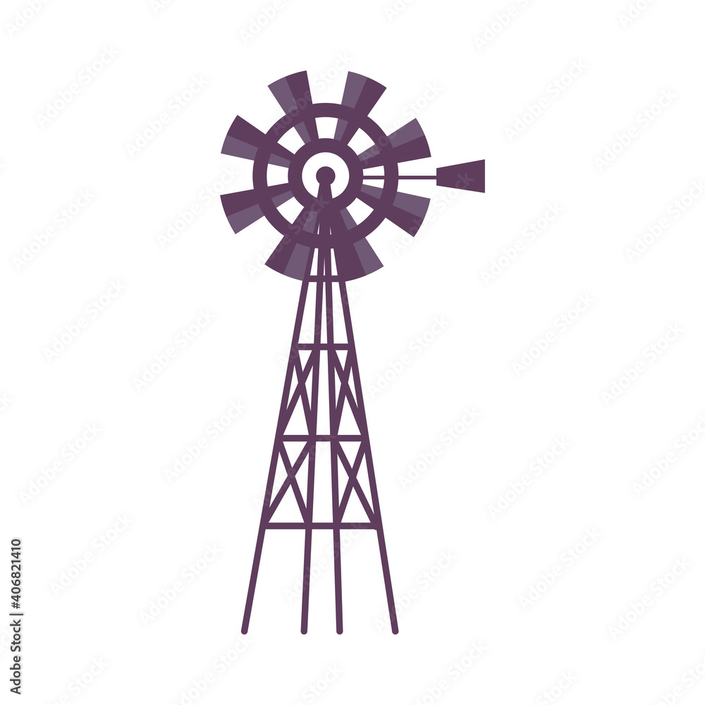 Wind turbine or windmill cartoon flat vector illustration isolated on white. Wind turbine or windmill cartoon flat vector illustration isolated on white.