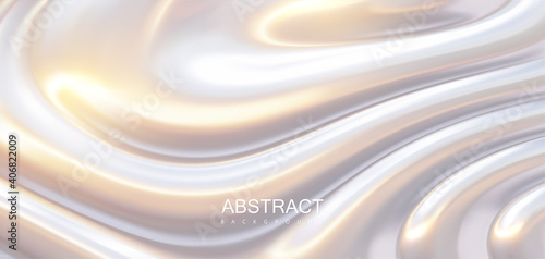 Pearlescent surface with wavy ripples. Vector 3d illustration.