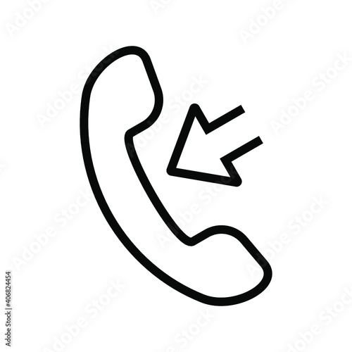 Incoming call vector icon linear style