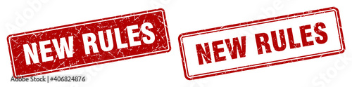 new rules stamp set. new rules square grunge sign