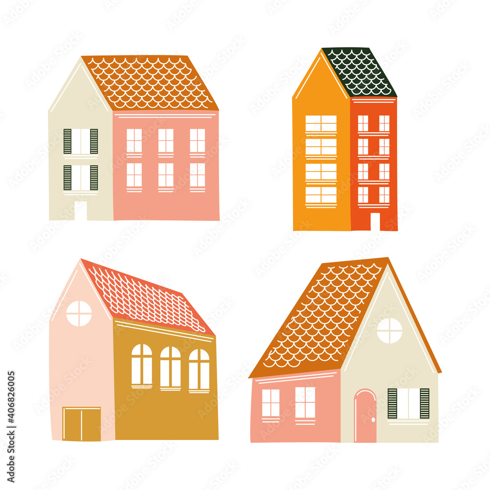 houses icon collection vector design