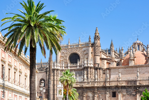 Seville Cathedral on Triumph Square (Plaza del Triumfo), Spain photo