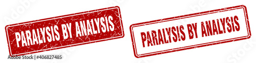paralysis by analysis stamp set. paralysis by analysis square grunge sign