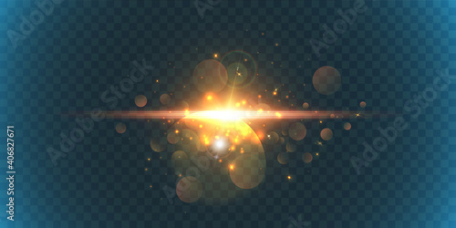 A bright flash of light flickering on a transparent background, for vector illustrations and backgrounds.	