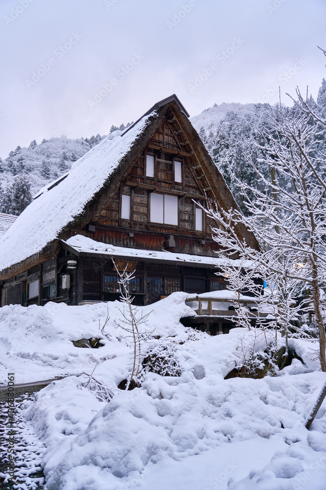 house in the snow