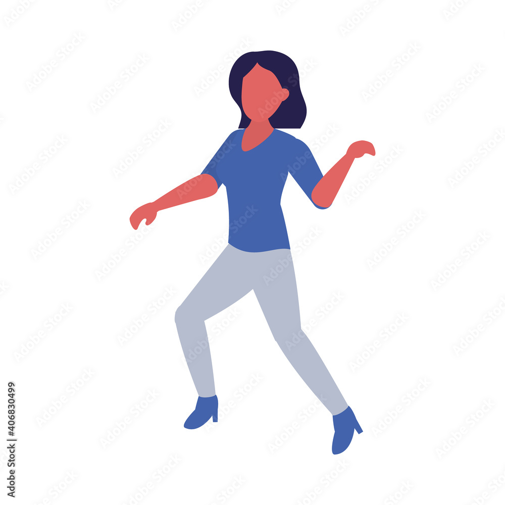 avatar woman dancing icon, colorful design