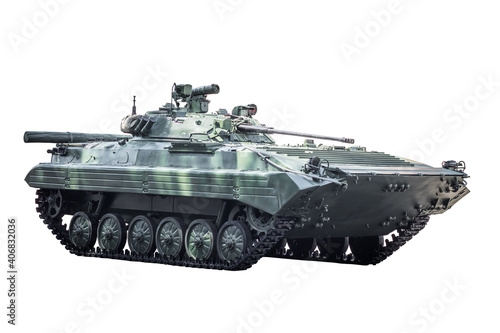 Infantry fighting vehicle isolated on white background with clipping path. BMP-2 photo