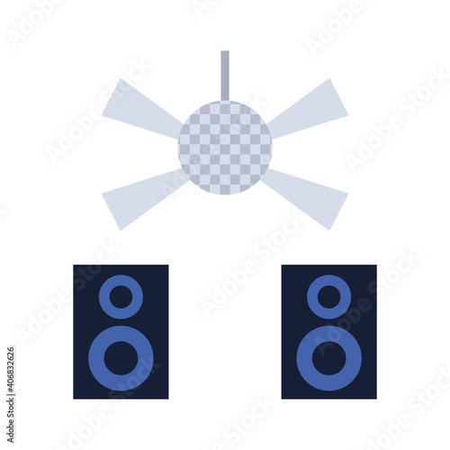 disco light and sound baffles icon, colorful design
