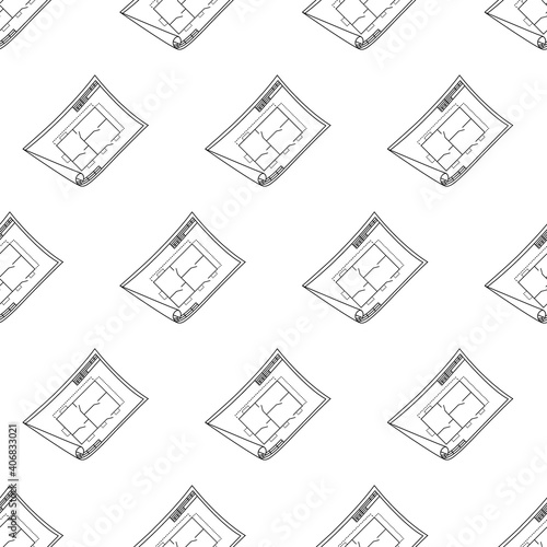 Technical drawing pattern line. Nice new drawing of blue drawing paper with house drawing. For builders and mechanics. Vector illustration for websites, games and prints.