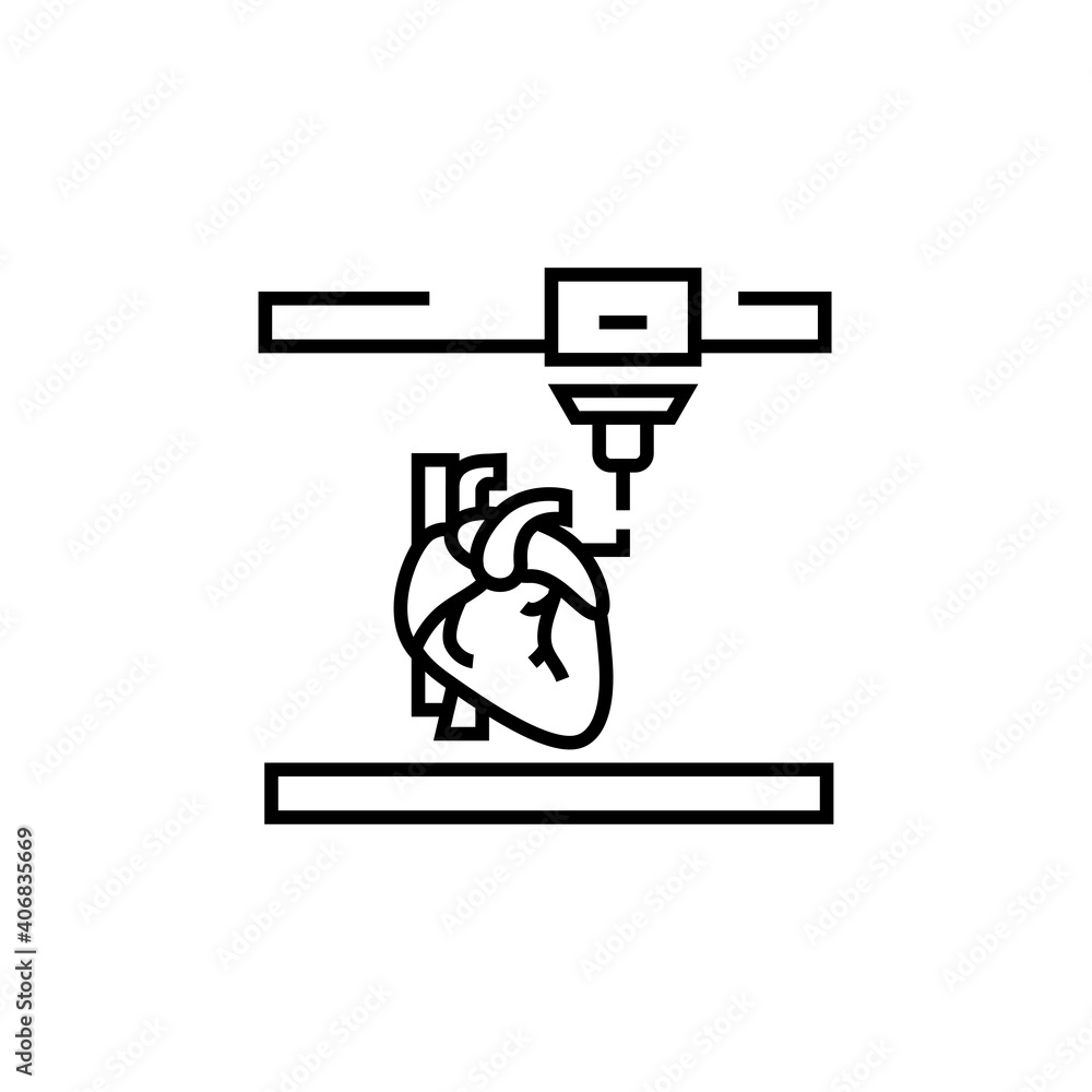 3d printing heart icon. Cardiology vector illustration. 3d printing heart icon. Cardiology vector illustration.