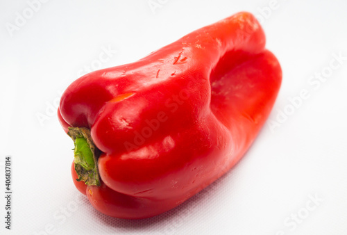 red bell pepper isolated on white