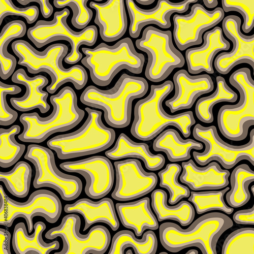 Seamless abstract pattern with yellow, grey, black colour.