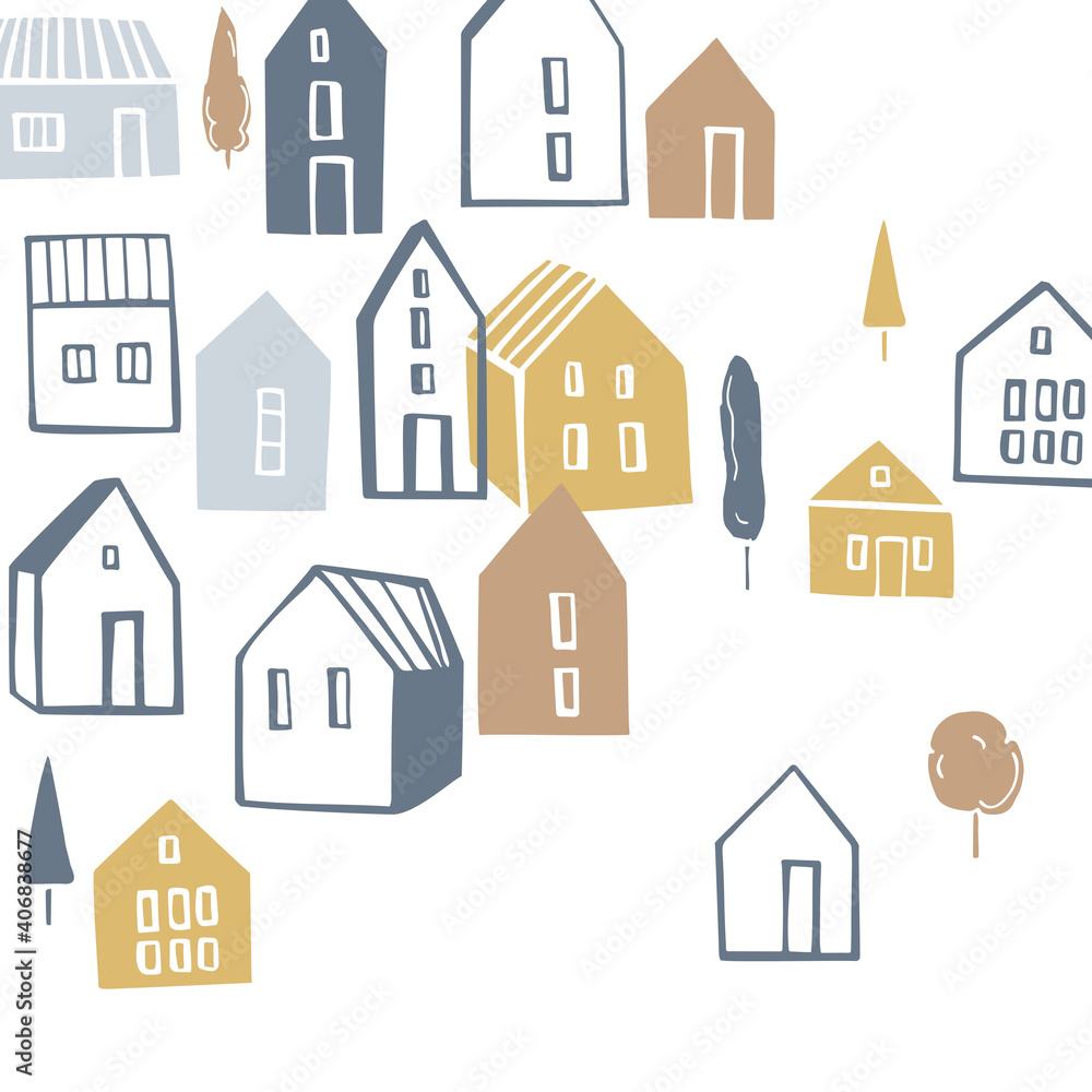 Cute houses. Vector illustration. Cute houses. Vector illustration.
