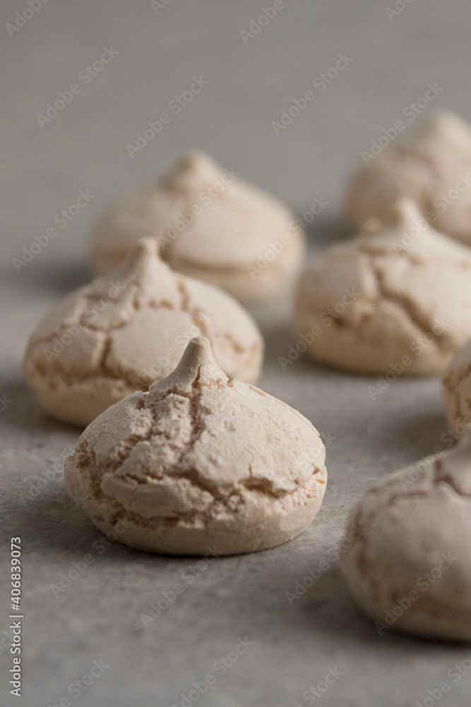 meringues on a grey background meringues on a grey background