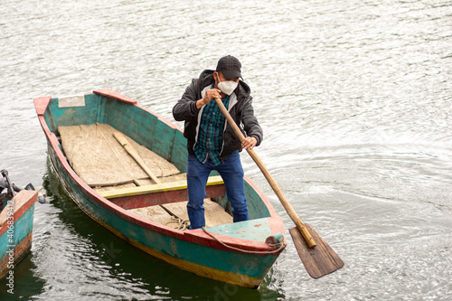 man in a boat