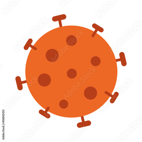 orange influenza virus icon, colorful design