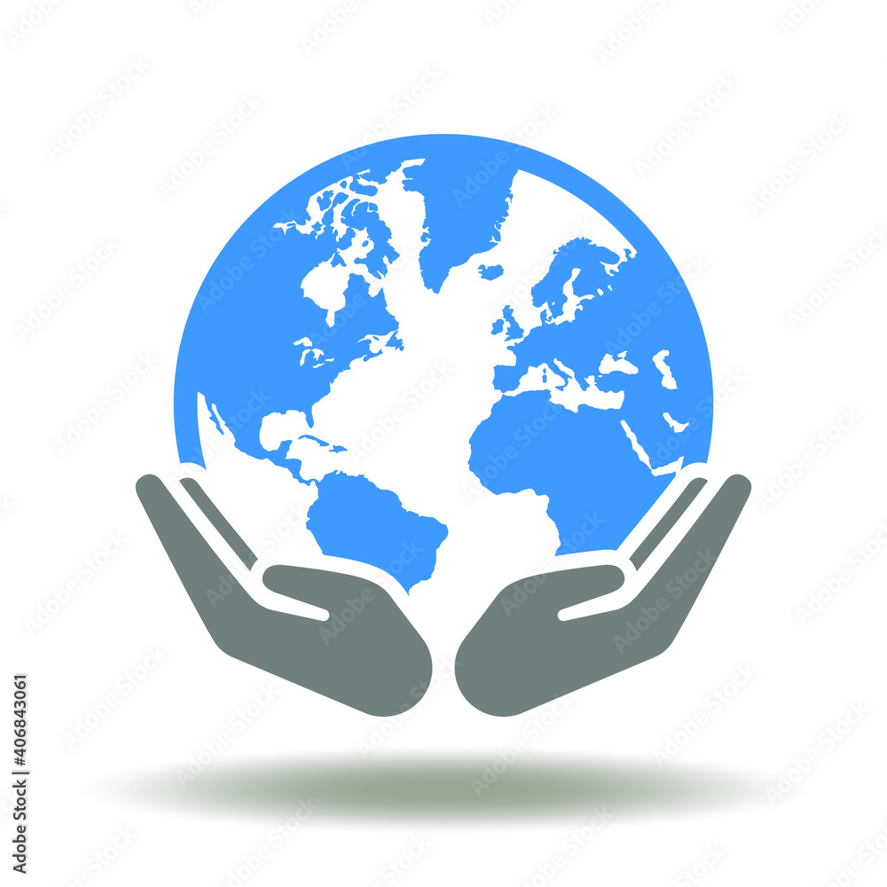 Earth Planet With Hands Care Vector Icon Esg Symbol World Environment Nature Save Sign Planet Eco Sustainability Illustration Sdg Csr Logo Stock ベクター Adobe Stock