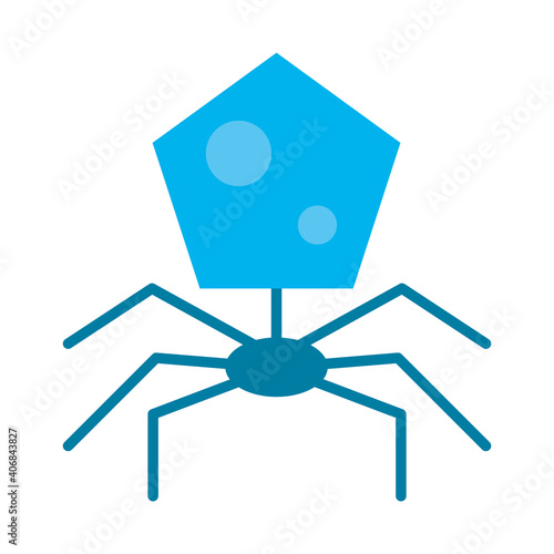 bacteriophage bacteria icon, colorful design