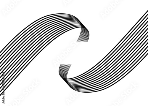 Trendy abstract pattern of black lines on a white background. Modern vector background for posters, decor, business cards, printing, web design.