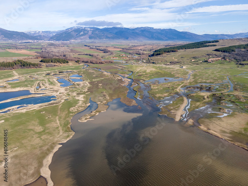 Aerial view of  Zhrebchevo Reservoir, Bulgaria photo